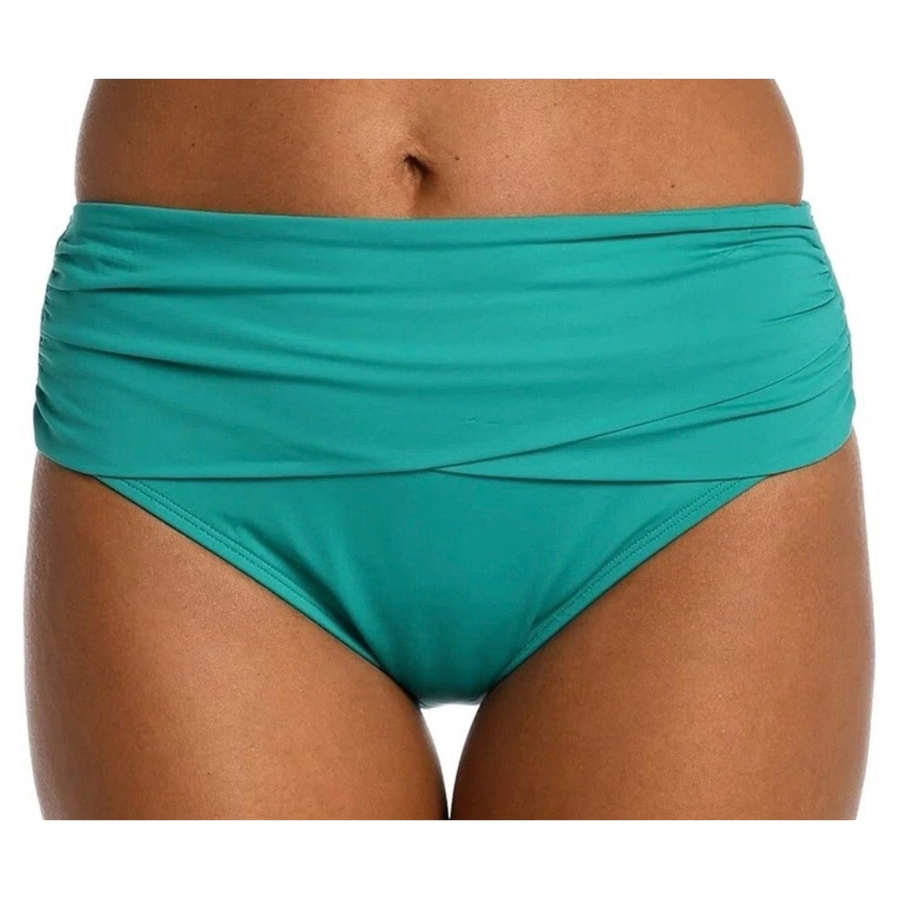 Island Goddess Mid Waist Sash Band Bikini Bottom Emerald LB1IG97 EMR Size 10 NWT